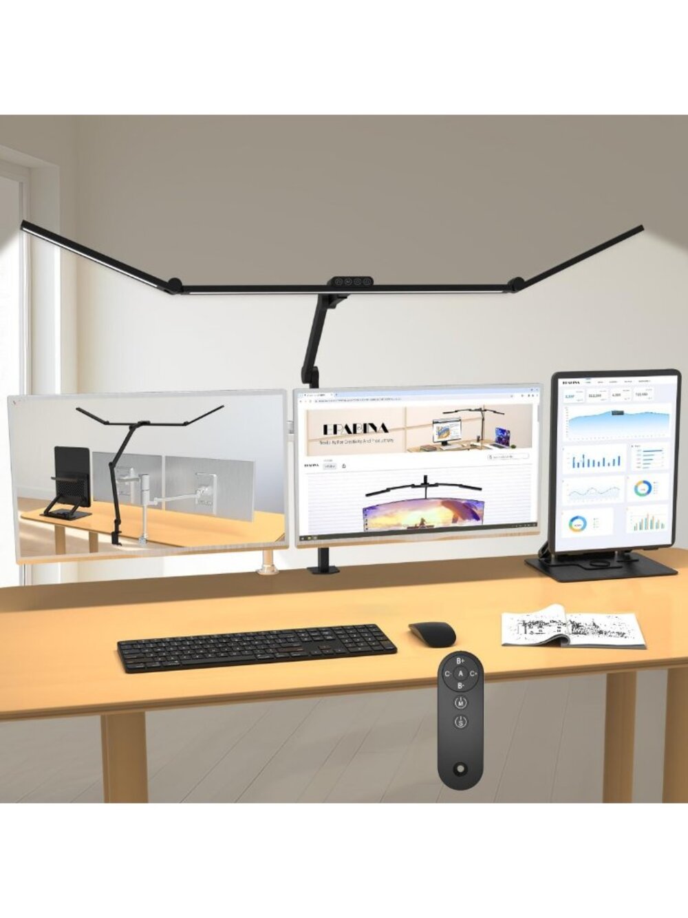 Ultra Bright 3000 Lumen LED Desk Lamp with Clamp, Dimmable Light Bar for Home